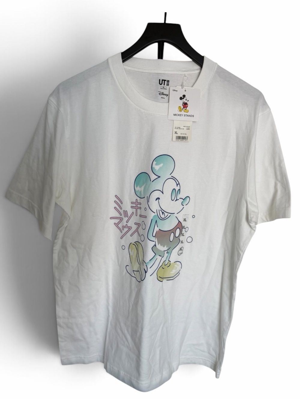 NWT Uniqlo Mickey Mouse White T-Shirt with Pastel Sz. XL